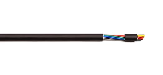 20AWG 12 Conductor Wire Cable (UL2464) - High Flexible Tinned Copper Unshielded Alarm Security Burglar LED Power - for Low Voltage Installations (Matte Black 50FT)