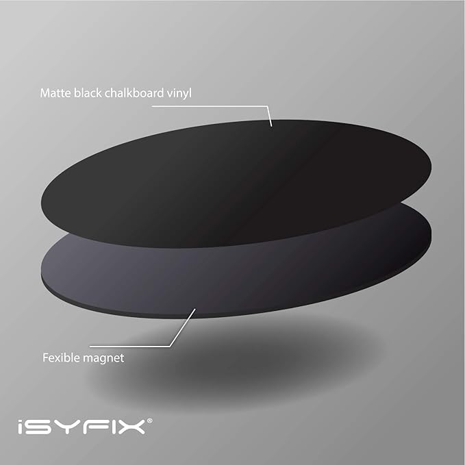 iSYFIX Magnetic Chalkboard Notes - 5.5 x 5.5 inch, 6 Pack, Oval - Decorative Magnet Blackboard for Fridge, Kitchen Organizer, Decor, Office, Grocery Lists, Metallic Boxes, Storage and More