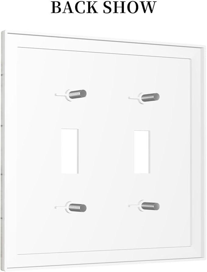 Light Switch Cover Watercolor Modern Flower 2 Gang Wall Plate Double Light Switch Plate Floral Plant Wood Toggle Decorative Outlet Covers Electrical Switchplate for Farmhouse Bathroom Decor