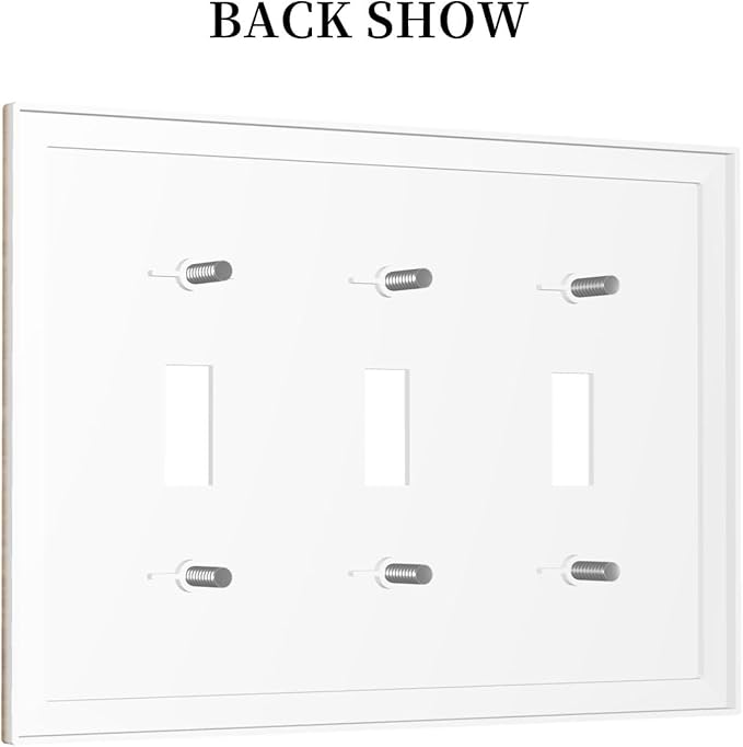 Rustic Brown Wood Splicing Vintage Dark Oak Print Decorative Switch Plates 3 Gang Wall Plate Triple Toggle Light Switch Cover Faceplate Electrical Wall Panels for Farmhouse Home Decor