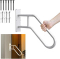 Handrails for Outdoor Steps, 28.7” Safety Grab Bars for Stairs, Sturdy Wall Mount Handrail, Stainless Steel U-Shaped Handrail, Railings for 1-3 Steps, Stair Handrails for Garage, Porch, Garden,White