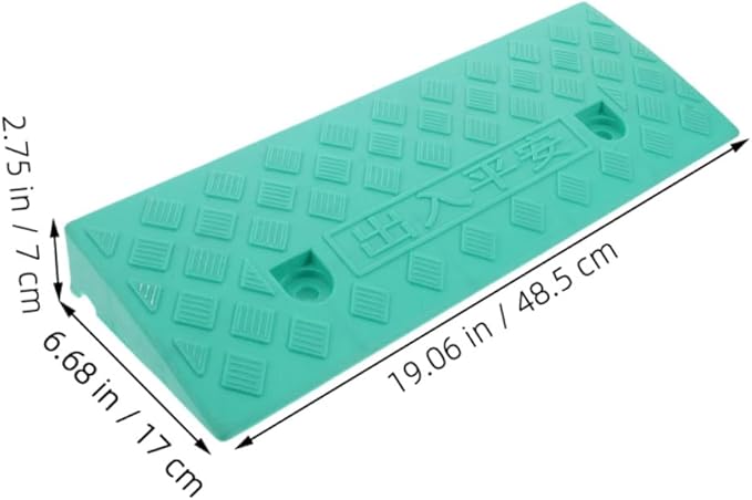 Plastic Threshold Ramp 7Cm Green Curb Ramp Step Pad for Doorways Wheelchair Scooter Mobility Aid for Home and Outdoor Use