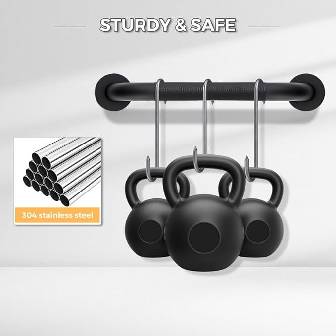 Grab Bars for Shower, 2 Pack 18-Inch Anti Slip Shower Handles for Elderly, Safety Shower Grab Bar, Stainless Steel Handicap Grab Bars for Bathroom (Black 1" Diameter)