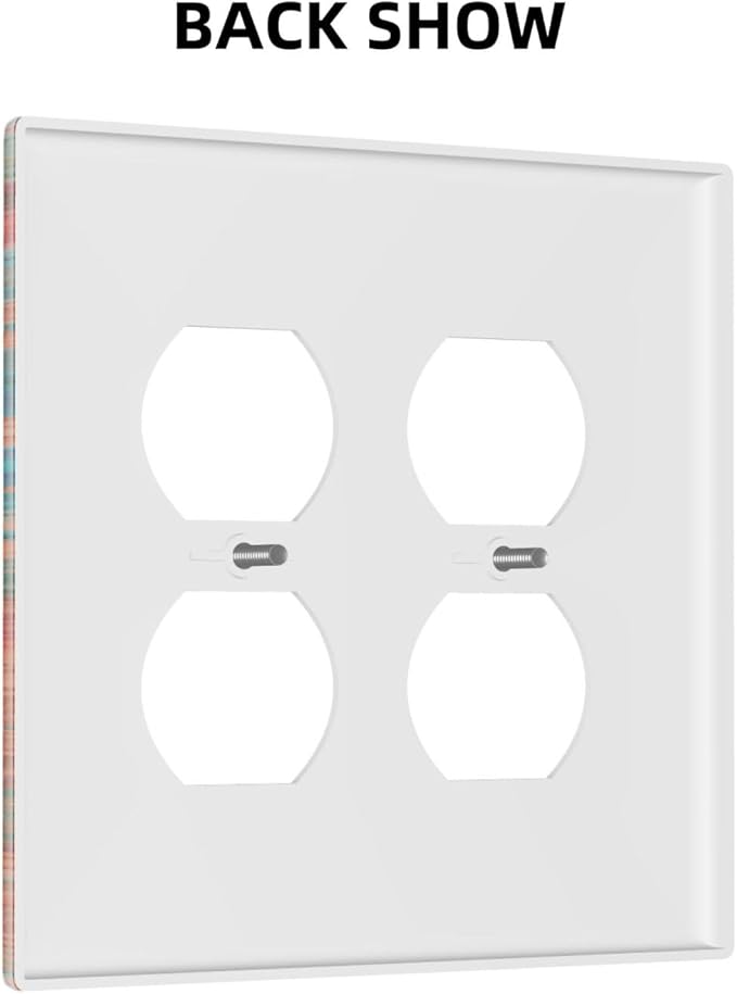 Decorative Light Switch Cover Plate Abstract Ombre Colorful Indian Mandala 2 Gang Socket Covers Double Duplex Wallplates Switch Plates and Outlet Covers for Bedroom Bathroom Decor