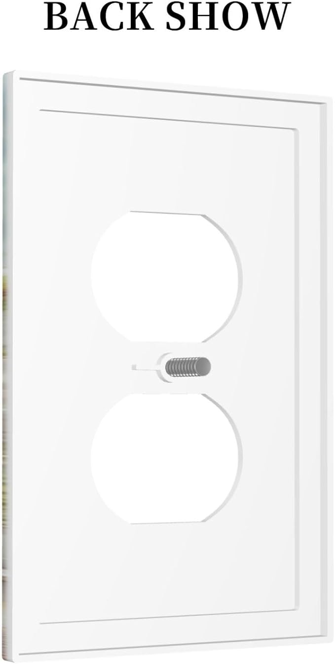 Outlet Covers Beach Ocean Lighthouse Seashells 1 Gang Duplex Light Switch Cover Decorative Switch Plates Electrical Receptacle Faceplate Wall Plate For Bed Room Living Room Decor