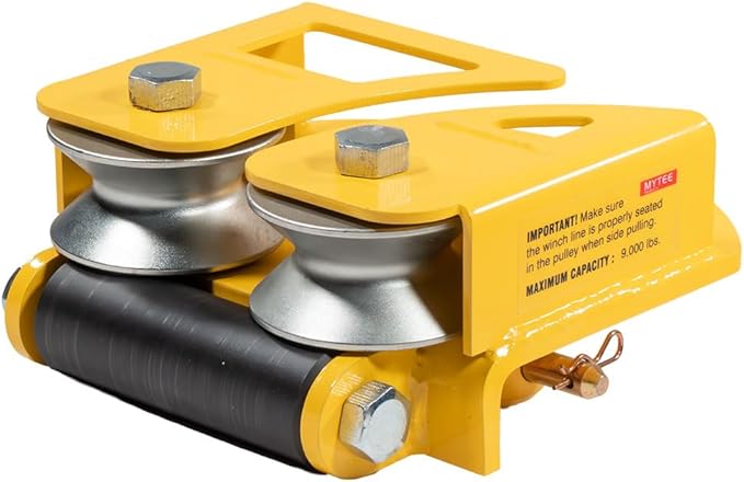 Mytee Products 1 Pack Steel Core Winch Cable 3/8" x 75' Swivel Hook 14,400 lbs Breaking Strength & 1 Pack Side Puller Recovery Tool for Vehicle Towing & Angled Winching - 9,000 lbs WLL