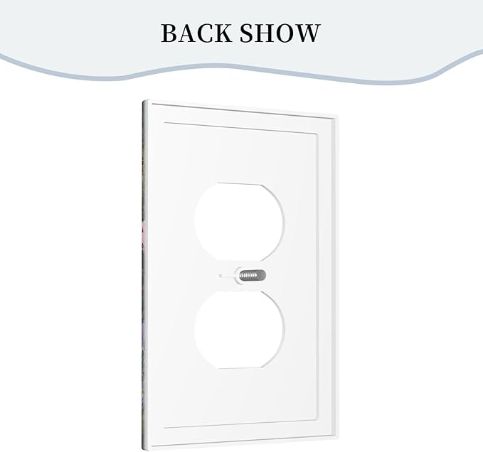 Outlet Covers Colorful Floral Dark Sky Wildflower Plants Decorative 1 Gang Duplex Light Switch Cover Plate Receptacle Wall Plate Electrical Switch Plate Covers for Bathroom Decor