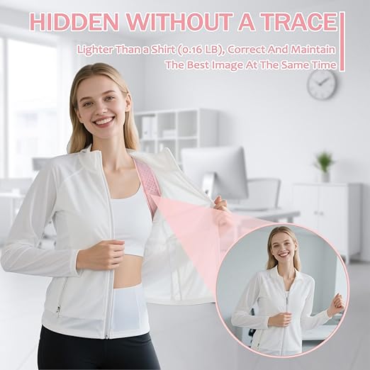 Posture Corrector for Women - Thin & Invisible Back Brace for Posture - Adjustable Back Support Brace - Relieve Upper Back Discomfort & Regain Confidence, L(36-45") 1 PCS