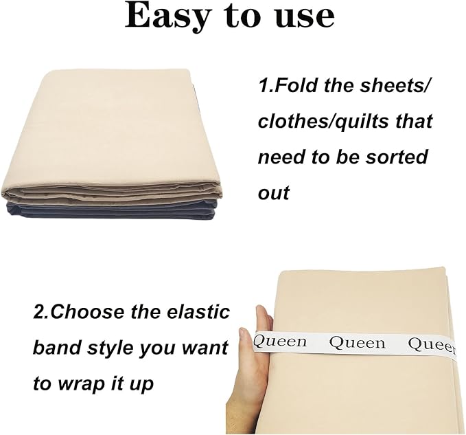 8 Pieces Bed Sheet Organizer Bands, Sheet Organizers and Storage Label Bands, Sheet Label for Bedding, Sheets Organizer for Closet,Sheet Keepers Linen Labels Bedding Bands