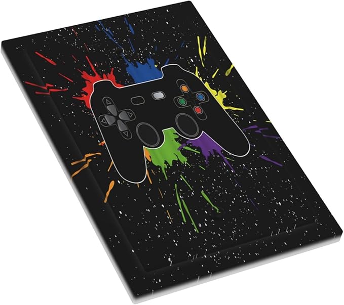Classic Videogames Controller Black Splash Ink Colorful Light Switch Cover Plate 1 Gang No Device Blank Electrical Wall Plates Faceplate Decorative Switch Plate Covers for Kids Room Nursery Decor