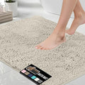 GORILLA GRIP Bath Rug Mat 48x17, Thick Soft Absorbent Chenille, Quick Dry Microfiber Mats, Rubber Backing Washable Shower Floor Rugs, Bathmat Runner, US Designed Bathroom Home Decor Accessories Ivory