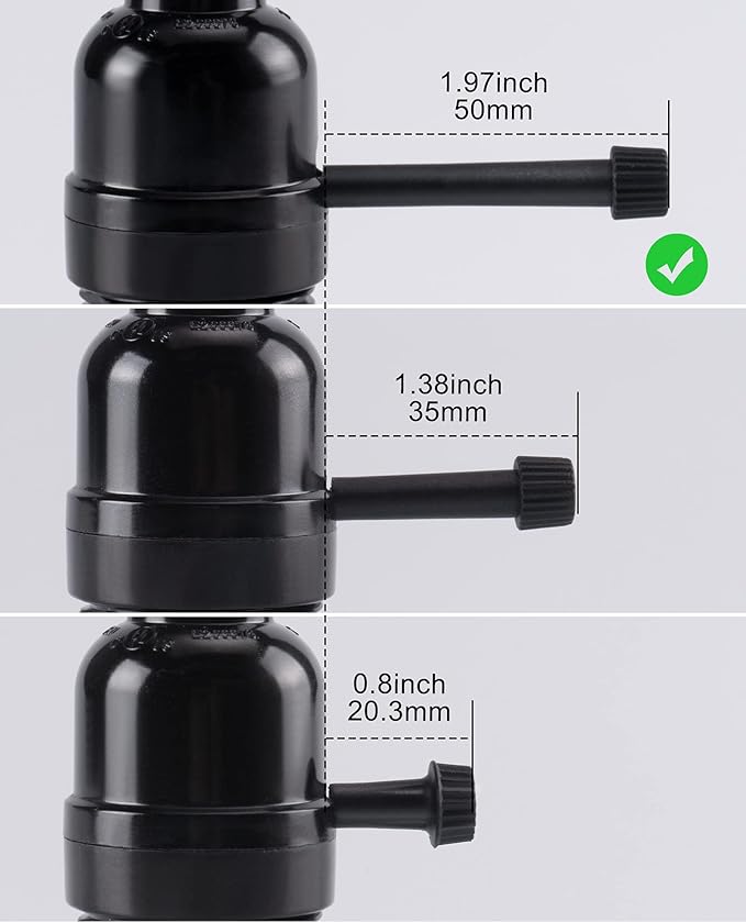 DiCUNO Lamp Switch Knob Replacement, On Off Turn Knobs Switches Threaded Twist for Table Lamps, 50mm Length, 4 Packs