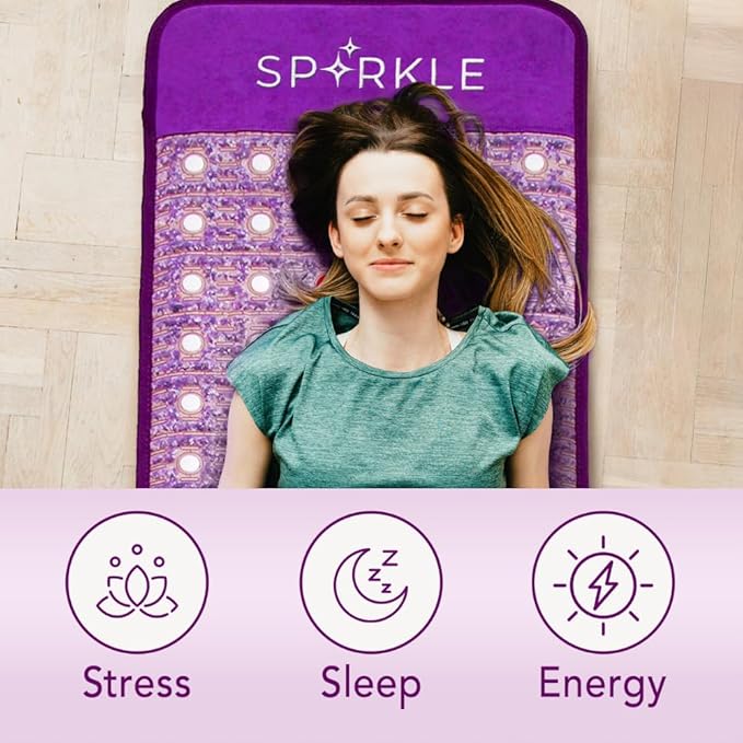 Biomat Infrared Mat | Crystal Mat for Therapy | Infrared Heating Mat | Red Light Therapy for Body | Hot Gemstone Therapy | Promotes for Muscle & Back Pain Relief | Sparkle Mat (Full Size)