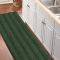 Turquoize Non Slip Shaggy Chenille Microfibers Bathroom Rug Bronze Green Bathroom Mat Extra Long Bath Rug 59 x 20 Kitchen Rugs, Super Absorbent & Soft Washable Bath Rug for Kitchen, Bronze Green