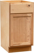 Quicklock RTA (Ready-to-Assemble) | Base Kitchen Cabinets - Shaker Style | Made in America (Raw Hickory, 12" Wx34.5 Hx24 D Base)