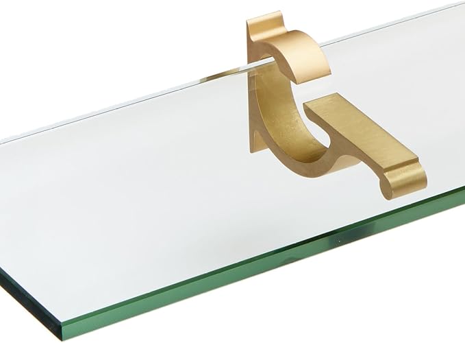 Spancraft Glass M-4.75x24-Brushed Bronze Monarch Glass Shelf, Brushed Bronze, 4.75" x 24"