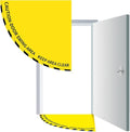 1 Pack Door Swing Caution Floor Sign for Safety Warning Door Swing Area Keep Area Clear Floor Sign Vinyl Non Slip Surface(28 x 28 Inches,Textured,Yellow)