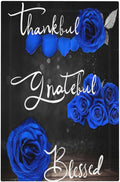 Blue Rose Thankful Blessed Romantic Royal Floral Wall Plate 1-Gang No Blank Device Electrical Outlet Covers Decorator Electric Receptacle Faceplate for Kitchen Bathroom Home Decor, SPSHIAN20230626