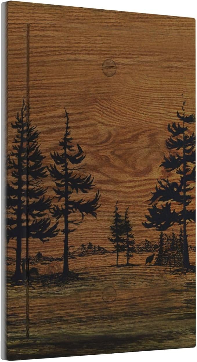 Decorative Light Switch Cover Plate Rustic Farmhouse Brown Board Pine Tree Wood Grain 1 Gang No Device Single Blank Outlet Covers Wall Plate Switch Plate Covers for Bathroom Decor