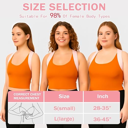 Posture Corrector for Women - Thin & Invisible Back Brace for Posture - Adjustable Back Support Brace - Relieve Upper Back Discomfort & Regain Confidence, L(36-45") 1 PCS