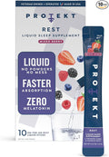 PROTEKT GABA L Theanine Supplement | Melatonin-Free Sleep Aid for Adults | Valerian Root for Night Support & Restful Sleep | GABA Calm Liquid Drink Mix for Adults | Mixed Berry, Pack of 10