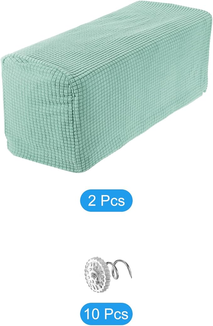 uxcell 2pcs Stretch Armrest Covers for Chairs/Sofas, Couch Arm Covers with Twist Pin, Furniture Protector Slipcovers Mint Green