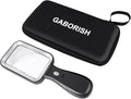 10X Magnifying Glass with Light and Case, Rechargeable Magnifier with 3 Color Modes, Lighted Magnifying Glass Handheld for Seniors Reading Low Vision, Inspection, Close Work
