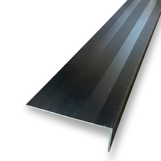 Aluminum Stair Nosing 36" – Heavy-Duty Stair Edge Protector, Non-Slip Stair Nose Molding, Scratch-Resistant Stair Sill Trim for Safety & Durability (Black)
