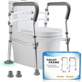 Toilet Safety Rails for Seniors, Adjustable Toilet Safety Frame Handles Fits Most Toilets, Gifts for Handicap and Disabled Seniors Elderly, Foldable, Safe Weight Capacity of 330 lbs(150KG)