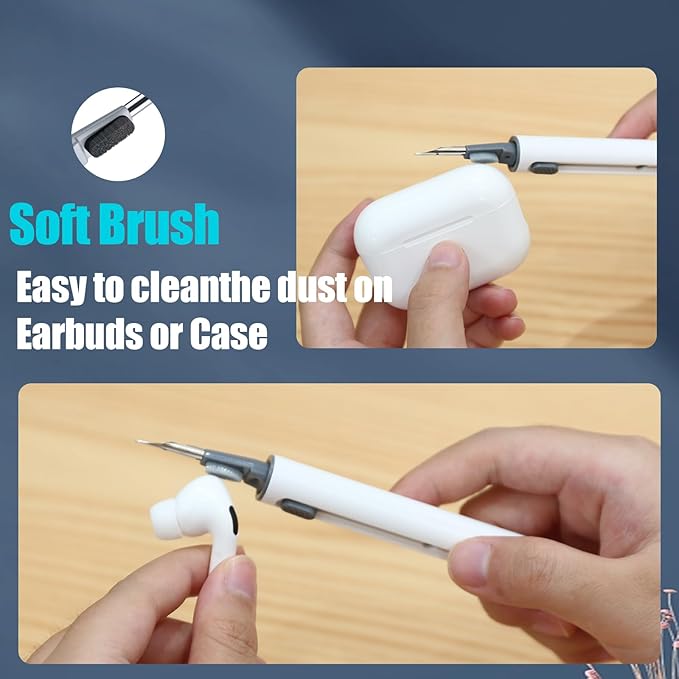 Cleaner Kit for Airpods, Earbuds Cleaning kit for Airpods Pro 1 2 3, Phone Cleaner kit with Brush for Bluetooth Earbuds Cleaner, Wireless Earphones,iPhone,Laptop, Camera (White2)