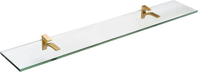 Spancraft Glass C-4.75x27-Brushed Bronze Cardinal Glass Shelf, Brushed Bronze, 4.75" x 27"