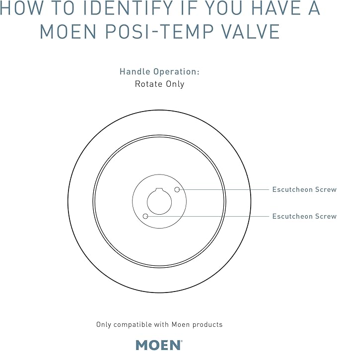 Moen Gibson Chrome Posi-Temp Pressure-Balancing Modern Valve Handle Only Trim, Valve Required, T2901