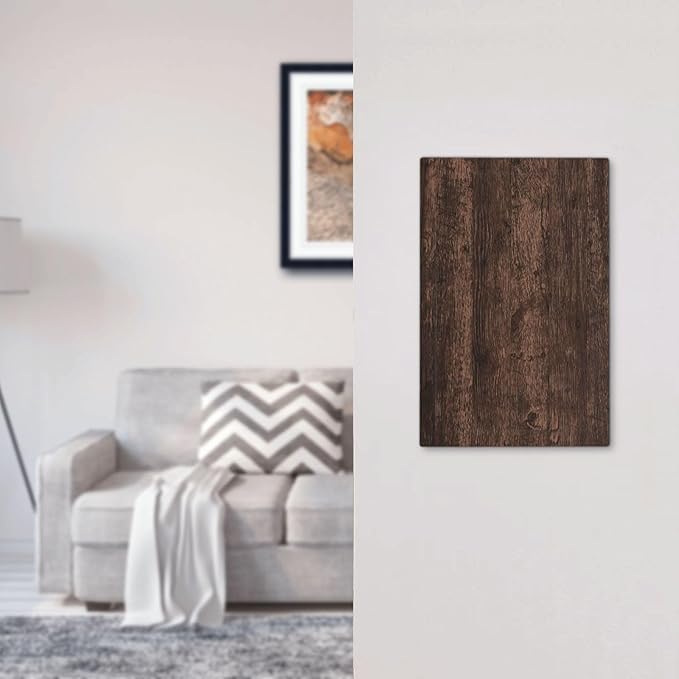 Light Switch Cover Plate Rustic Dark Brown Wood Grain 1 Gang No Device Blank Electrical Wall Plates Faceplate Decorative Switch Plate for Farmhouse Bedroom Decor