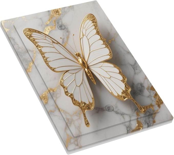 Gold Marble Shine Butterfly Abstract Modern Print Light Switch Cover Plate 1 Gang No Device Blank Electrical Wall Plates Faceplate Decorative Switch Plate for Bed Room Bathroom Decor