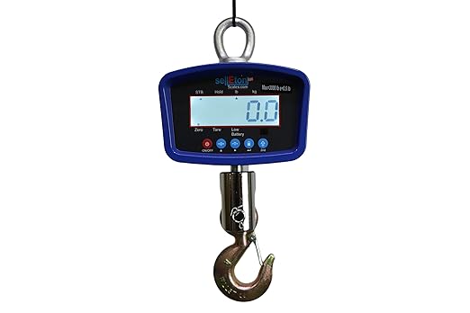 SellEton SL-924 Industrial/Warehouse Digital Medium General Purpose Crane Scale with LCD Display Screen 2000 lb x 0.5 lb