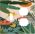 Wallplates Boho Tropical Plant Floral Pattern 1 Toggle 1 Duplex Switch Plate Electrical GFCI Faceplate Decorative Light Switch Covers for Bedroom Cabin Decor
