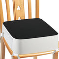 Booster Seat for Kitchen Chair - 4-Point Anchor 3.8" Lift Toddler Booster Seat for Dining Table with Side Pockets, Non-Slip & Portable Dining Cushion for Kids (Black)
