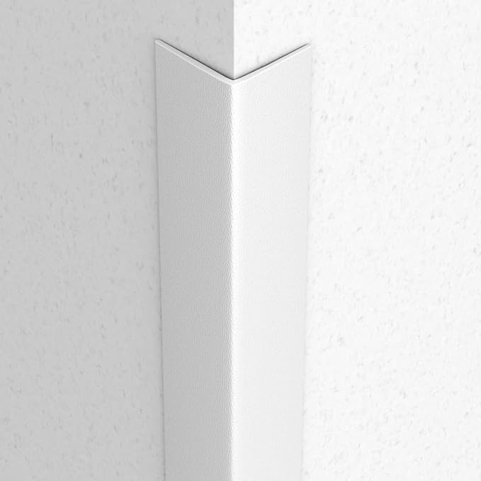 Proflex Wall Corner Protector - White Textured 1-1/2 inch x 48 inch - Pack of 6 - Self Adhesive Corner Guards for Walls Edge Protection – Easy to Apply – No Tools Needed