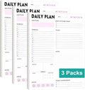 (Pack of 3) A4 Daily Planner Notepad - Tear-Off Daily Planning Pad, Organizer with To Do Lists, Schedule, Appointment, Productivity Tracker, 50 Undated Sheets, 3 Pack, Total 150 Sheets, 8.5 x 11 in
