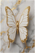 Gold Marble Shine Butterfly Abstract Modern Print Light Switch Cover Plate 1 Gang No Device Blank Electrical Wall Plates Faceplate Decorative Switch Plate for Bed Room Bathroom Decor
