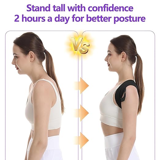Posture Corrector for Women and Men, Adjustable Back Brace Support for Scoliosis, Hunchback Correction, Upper Spine & Shoulder Pain Relief (Large)