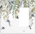 Green Leaf Eucalyptus Leaves Floral Bird Butterfly Outlet Covers 1 Toggle 1 Rocker Combination Decorative Wall Plate Electrical Switch Plates Light Switch Cover Plate for Bed Room Living Room Decor