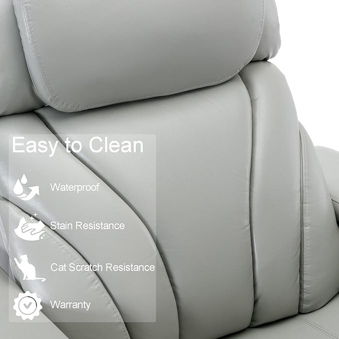 Zero Wall Power Recliner with Bluetooth Speaker & USB Ports - Home Theater Electric Recliner Chair with Cup Holder, Arm Storage, LED Lights, Phone Holder & Removable Tray Table