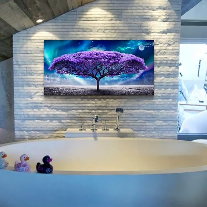Lapremoly Purple Wall Canvas art For Living Room Bedroom Pictures Wall Decor Abstract Tree Large Art Wall Decor Nature Artwork Canvas Prints Colorful Office Paintings Decor Modern Room Decorations