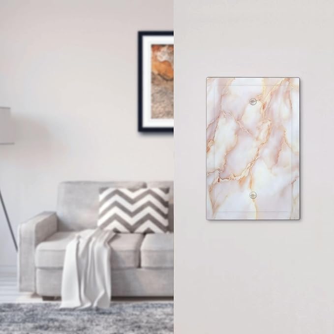 Light Switch Cover Plate Pink Jade Marble Granite 1 Gang No Device Blank Electrical Wall Plates Faceplate Decorative Switch Plate For Bathroom Kitchen Decor