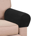 Soft Sofa Armrest Covers, Skin-Friendly Stretch Polyester Armrest Covers, Comfortable Scratch Resistant Sofa Armrest Cover for Square Armrest/Curved Armrest/Reclining Armrest, One Pair (Black)