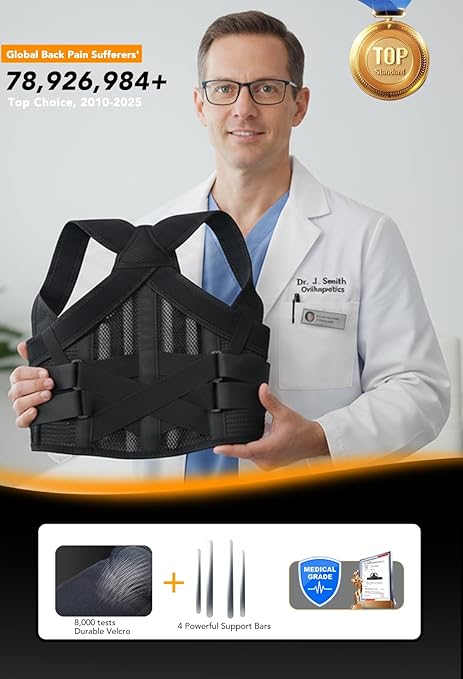 BigRose Posture Corrector for Women and Men, X Power Support Belt for Back Pain Relief with Adjustable Shoulder Straightener, Upper Lower Lumbar Neck Support, Comfortable Back Brace, X-Large