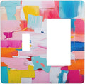 Outlet Covers Multicoloured Modern Watercolor Oil Painting 1 Toggle 1 Rocker Combination Decorative Wall Plate Electrical Switch Plates Light Switch Cover Plate for living Room Bedroom Decor