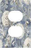 Blue Dandelion Vintage Floral Boho Flower Outlet Covers 1 Gang Duplex Light Switch Cover Decorative Switch Plates Electrical Receptacle Faceplate Wall Plate for Bedroom Living Room Home Decor