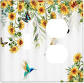 Yellow Sunflower Butterfly with Bird Decorative Light Switch Cover Plate 1 Toggle/1 Duplex Outlet Covers 2 Gang Combo Gfci Wall Plate Electrical Receptacle Switchplate for Bathroom Decor